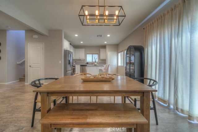 32593 Cumulus Ln, Winchester, CA 92596 - dining room with recessed lighting, baseboards, and a chandelier