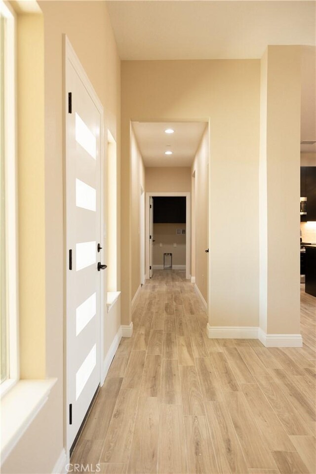 15640 Cheyenne Rd, Apple Valley, CA 92307 - hallway featuring light wood-style flooring and recessed lighting