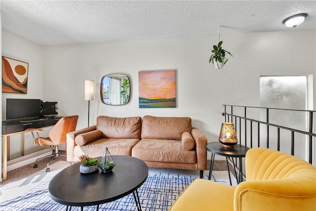 1022 Leff St, San Luis Obispo, CA 93401 - living room featuring a textured ceiling and carpet flooring