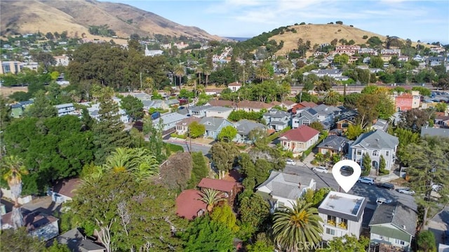 1022 Leff St, San Luis Obispo, CA 93401 - aerial view of property and surrounding area with a mountain backdrop and nearby suburban area