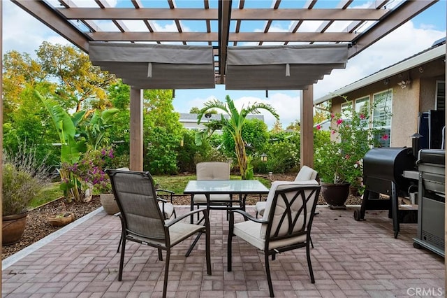 4802 Pentz Rd, Paradise, CA 95969 - view of patio / terrace featuring outdoor dining area, a pergola, and area for grilling
