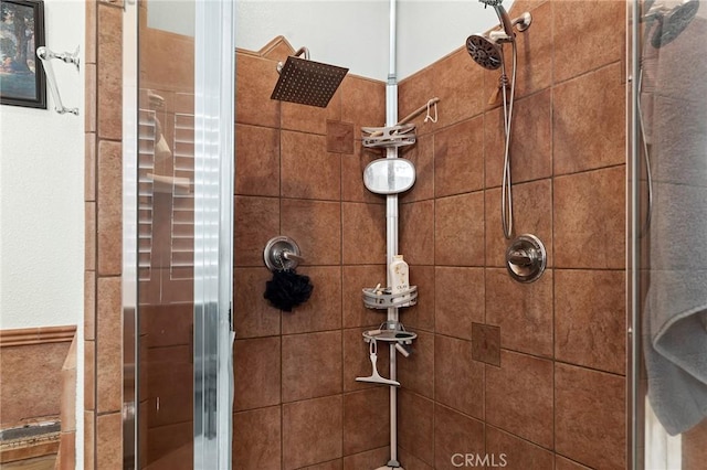 4802 Pentz Rd, Paradise, CA 95969 - bathroom with a shower stall and wainscoting