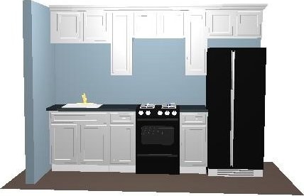 6622 Mitad Ct, San Bernardino, CA 92404 - kitchen with black appliances, dark countertops, and white cabinets