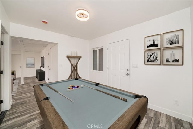 6622 Mitad Ct, San Bernardino, CA 92404 - rec room with billiards and wood finished floors