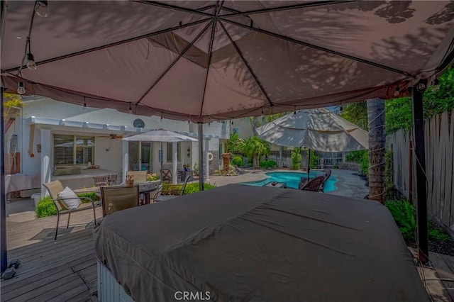 1122 Moonbeam Way, Turlock, CA 95382 - view of patio with a wooden deck and outdoor dining space