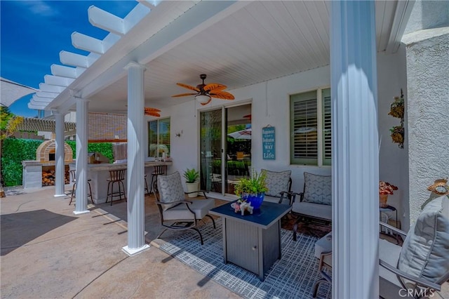 1122 Moonbeam Way, Turlock, CA 95382 - view of patio featuring ceiling fan and an outdoor hangout area