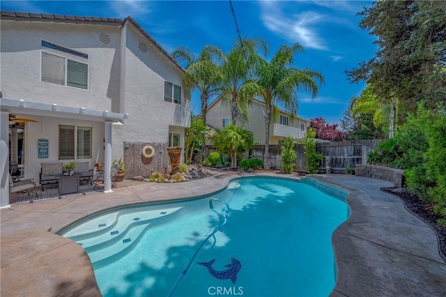 1122 Moonbeam Way, Turlock, CA 95382 - view of pool featuring a patio and a fenced backyard