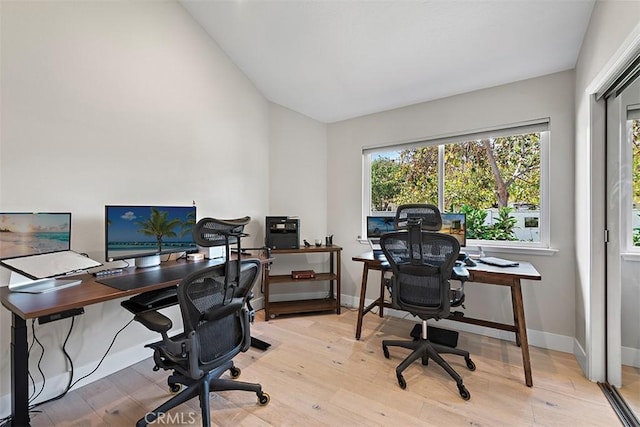 1890 Orange Ave, Costa Mesa, CA 92627 - office with wood finished floors and vaulted ceiling