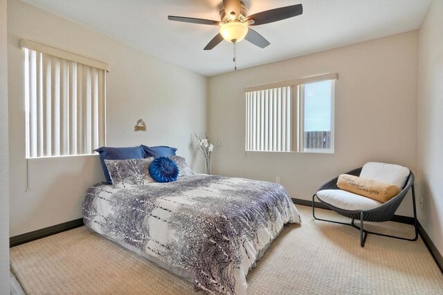 3332 Heather Ridge Ct, San Marcos, CA 92078 - bedroom with baseboards, a ceiling fan, and carpet