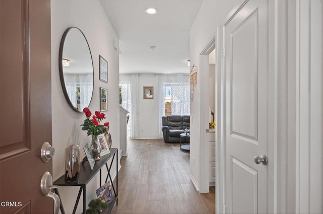 275 Fuerte Dr, Santa Paula, CA 93060 - corridor featuring wood finished floors and recessed lighting