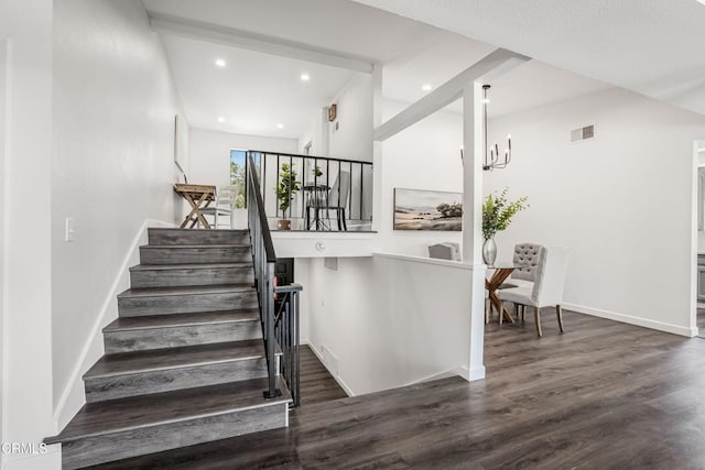 22769 Macfarlane Dr, Woodland Hills, CA 91364 - stairway with wood finished floors and recessed lighting