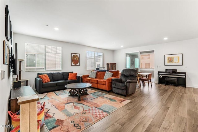 2830 Wagon Wheel Rd Unit 304, Oxnard, CA 93036 - living area with light wood-style flooring and recessed lighting