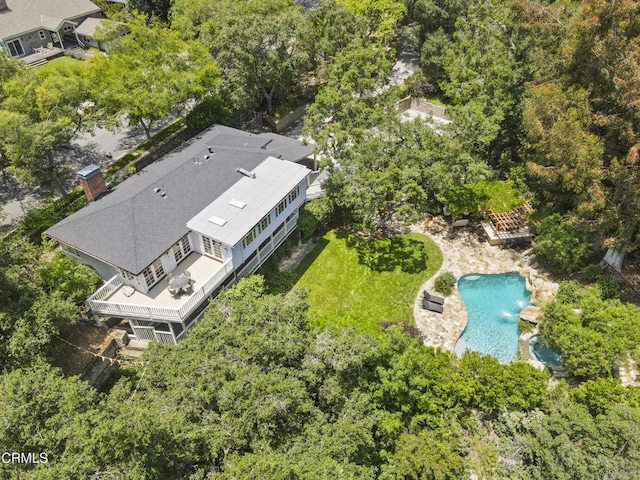 1550 Scenic Dr, Pasadena, CA 91103 - view from above of property with a pool area