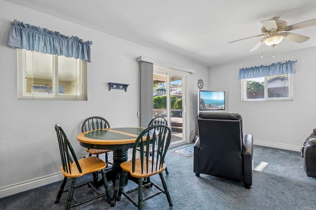 525 Hilo Way, Vista, CA 92081 - dining room featuring healthy amount of natural light, carpet floors, and ceiling fan