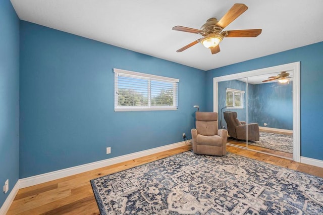 525 Hilo Way, Vista, CA 92081 - sitting room with a ceiling fan and wood finished floors