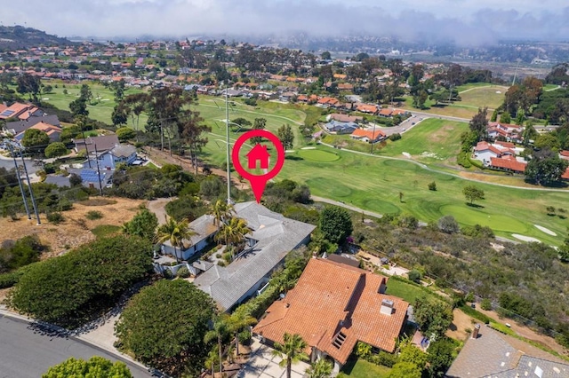 1138 Via Mil Cumbres, Solana Beach, CA 92075 - aerial view of property and surrounding area featuring nearby suburban area and a golf club