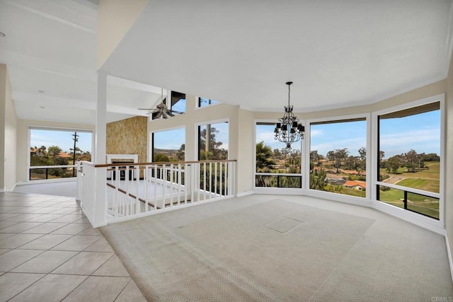 1138 Via Mil Cumbres, Solana Beach, CA 92075 - unfurnished sunroom featuring plenty of natural light and a chandelier