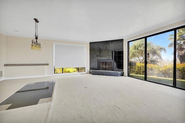 1138 Via Mil Cumbres, Solana Beach, CA 92075 - unfurnished living room featuring a tile fireplace and carpet floors