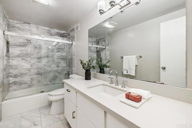 2500 Torrey Pines Rd Unit 1202, La Jolla, CA 92037 - full bath with marble finish flooring, bath / shower combo with glass door, and vanity