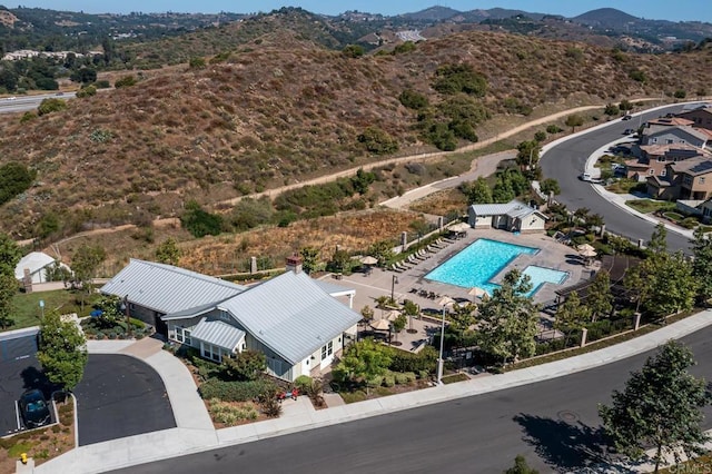 35909 Shetland Hls E, Fallbrook, CA 92028 - aerial view of a pool area and a mountain backdrop