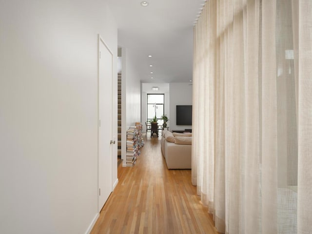 265 Coast Blvd Unit 9, La Jolla, CA 92037 - hallway featuring light wood-type flooring and recessed lighting