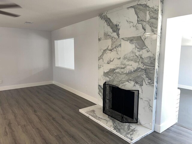 633 Kempton, Spring Valley, CA 91977 - unfurnished living room with wood finished floors and ceiling fan