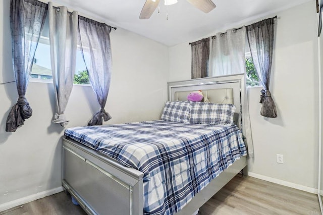 1947 D Ave, National City, CA 91950 - bedroom with wood finished floors and a ceiling fan