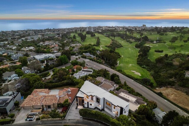 6627 Muirlands Dr, La Jolla, CA 92037 - aerial view at dusk of view of golf course and a water view