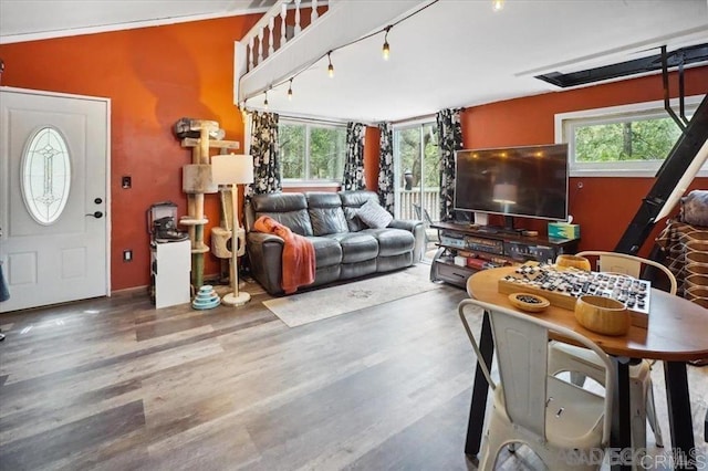 22230 Crestline Rd, Palomar Mountain, CA 92060 - living room featuring plenty of natural light and wood finished floors