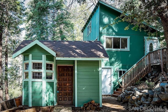 22230 Crestline Rd, Palomar Mountain, CA 92060 - view of outbuilding featuring stairs