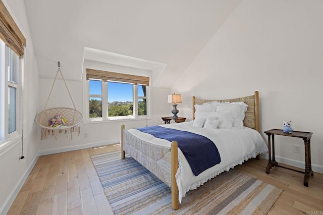 18 Gateview Dr, Fallbrook, CA 92028 - bedroom with light wood-type flooring and vaulted ceiling
