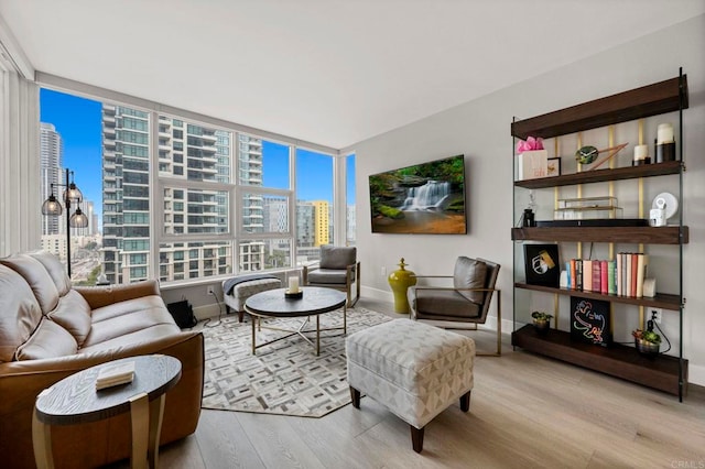 1325 Pacific Hwy Unit 1004, San Diego, CA 92101 - living room featuring wood finished floors and healthy amount of natural light