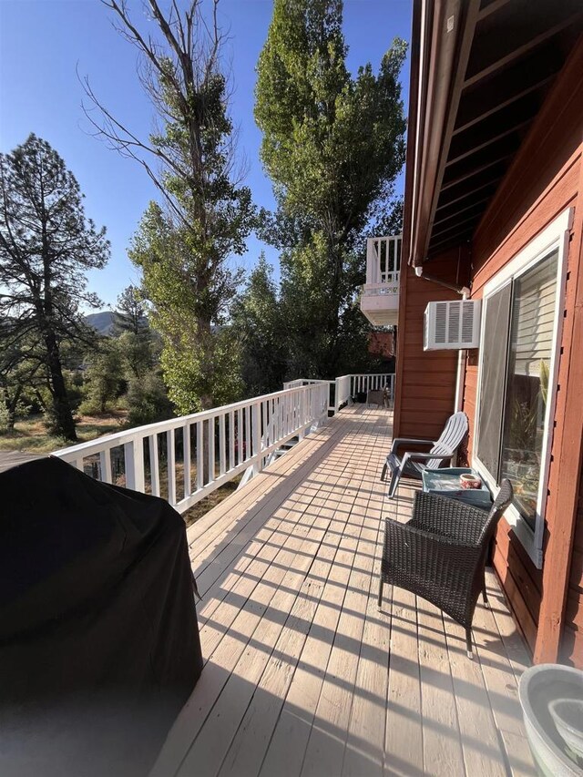8606 Valley View Trl, Pine Valley, CA 91962 - wooden terrace featuring grilling area and a wall mounted AC