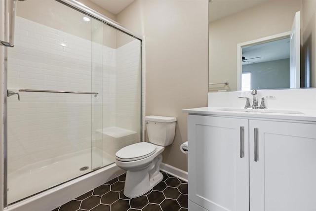 3520 Conner Way, Oceanside, CA 92056 - full bath with a shower stall, vanity, and tile patterned floors
