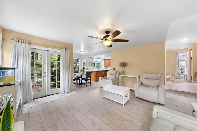 653 Diamond Dr, Chula Vista, CA 91911 - living room featuring light wood finished floors and ceiling fan