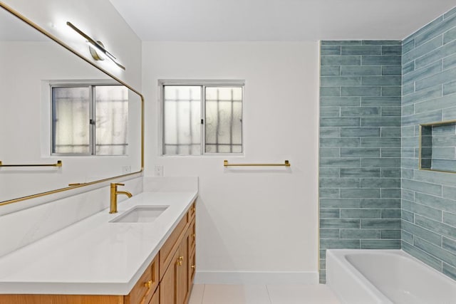 2610 Torrey Pines Rd Unit C21, La Jolla, CA 92037 - bathroom featuring vanity, tile patterned floors, and shower / bath combination