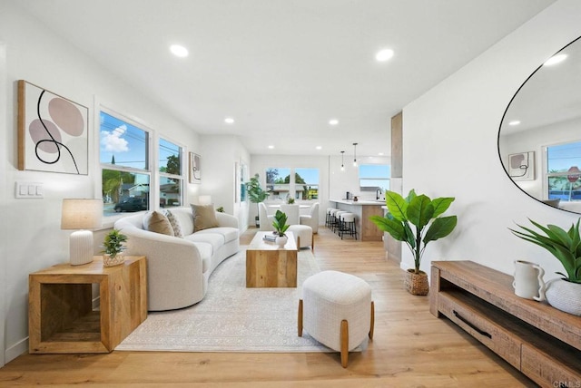 640 Pyramid St, San Diego, CA 92114 - living area featuring recessed lighting and light wood-style floors