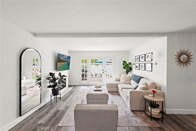 917 Hyde Ct, Costa Mesa, CA 92626 - living room featuring wood finished floors and french doors