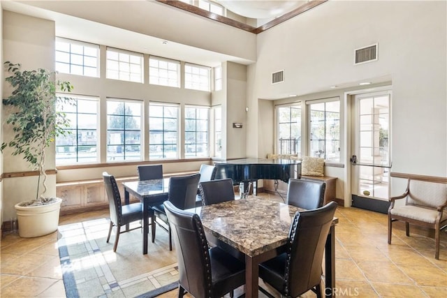 2747 Traditions Loop, Paso Robles, CA 93446 - dining area featuring a high ceiling and light tile patterned floors