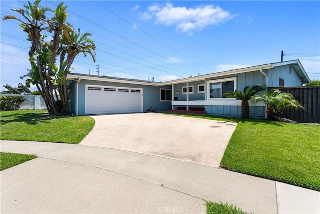 10402 Oronsay Cir, Huntington Beach, CA 92646 - single story home with a garage, concrete driveway, and board and batten siding