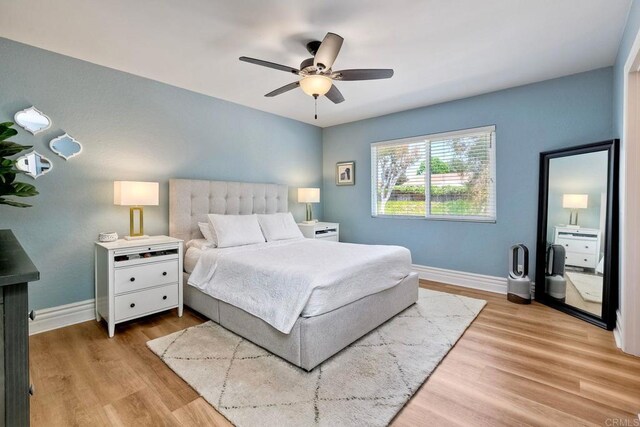 5431 Stirrup Way, Oceanside, CA 92057 - bedroom featuring light wood finished floors and ceiling fan