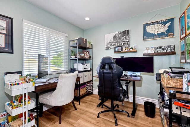 5431 Stirrup Way, Oceanside, CA 92057 - office area with wood finished floors and recessed lighting