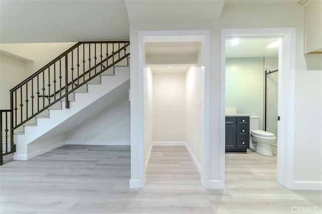 210 Amabel St, Los Angeles, CA 90065 - stairs featuring baseboards and wood finished floors
