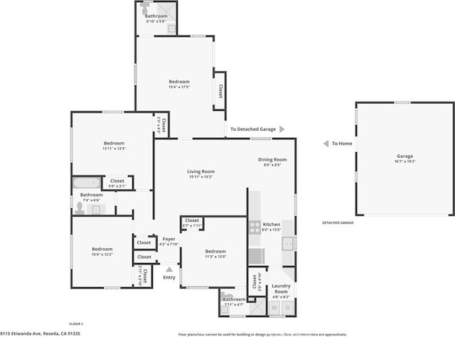 8115 Etiwanda Ave, Reseda, CA 91335 - floor plan / room layout