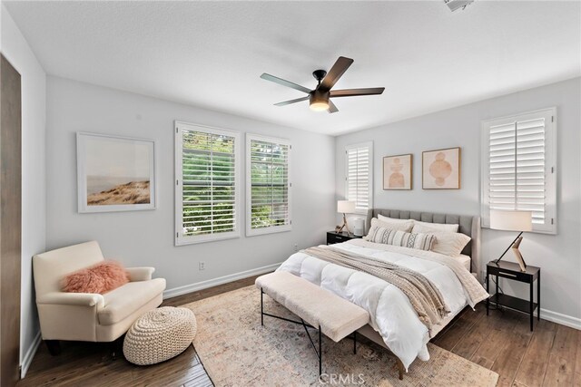 9 Reese Crk, Ladera Ranch, CA 92694 - bedroom featuring hardwood / wood-style flooring, baseboards, and a ceiling fan