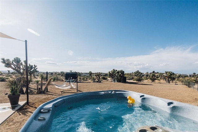 58250 Sierra Vista Dr, Yucca Valley, CA 92284 - view of swimming pool featuring a hot tub