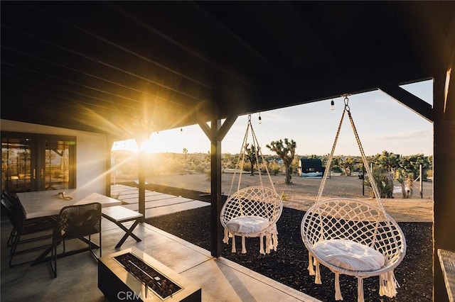 58250 Sierra Vista Dr, Yucca Valley, CA 92284 - view of patio with a fire pit