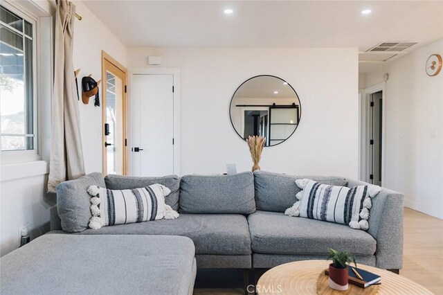 58250 Sierra Vista Dr, Yucca Valley, CA 92284 - living room featuring light wood-style flooring and recessed lighting