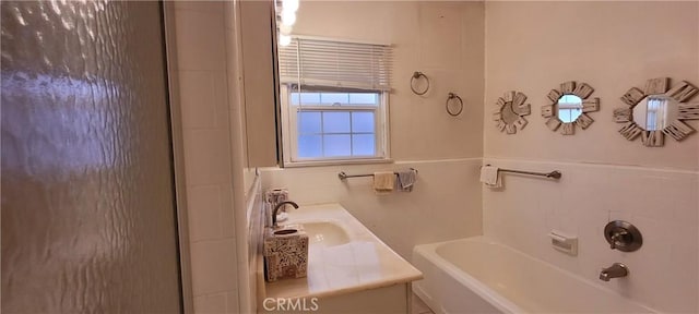 1623 S Sycamore Ave, Los Angeles, CA 90019 - full bathroom with tile walls, a bath, double vanity, and a shower
