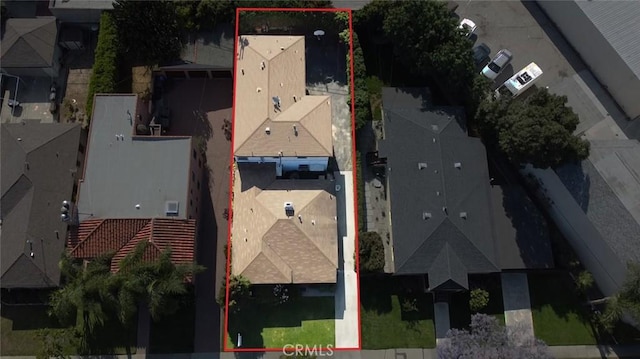 1623 S Sycamore Ave, Los Angeles, CA 90019 - aerial perspective of suburban area with property parcel outlined